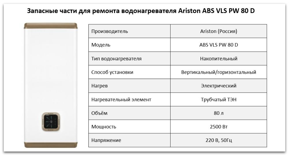 запчасти Ariston ABS VLS PW 80 D Купить запчасти Ariston ABS VLS PW 80 D в Казани