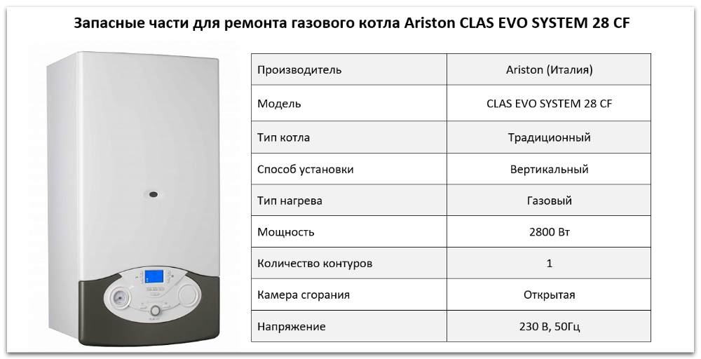 Купить запчасти Ariston CLAS EVO SYSTEM 28 CF в Казани