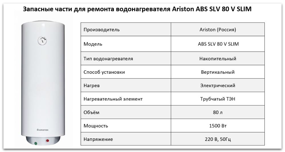 Купить запчасти Ariston ABS SLV 80 V SLIM в Казани