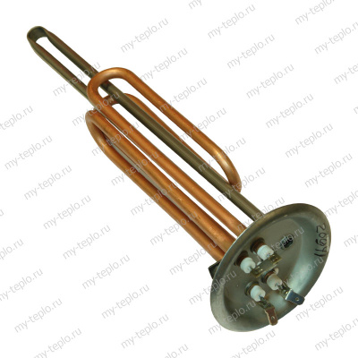 ТЭН для водонагревателя, медный, 2000 Вт, М6 под анод, фланец 92 мм (20941) ТЭН для водонагревателя, медный, 2000 Вт, М6 под анод, фланец 92 мм (20941)